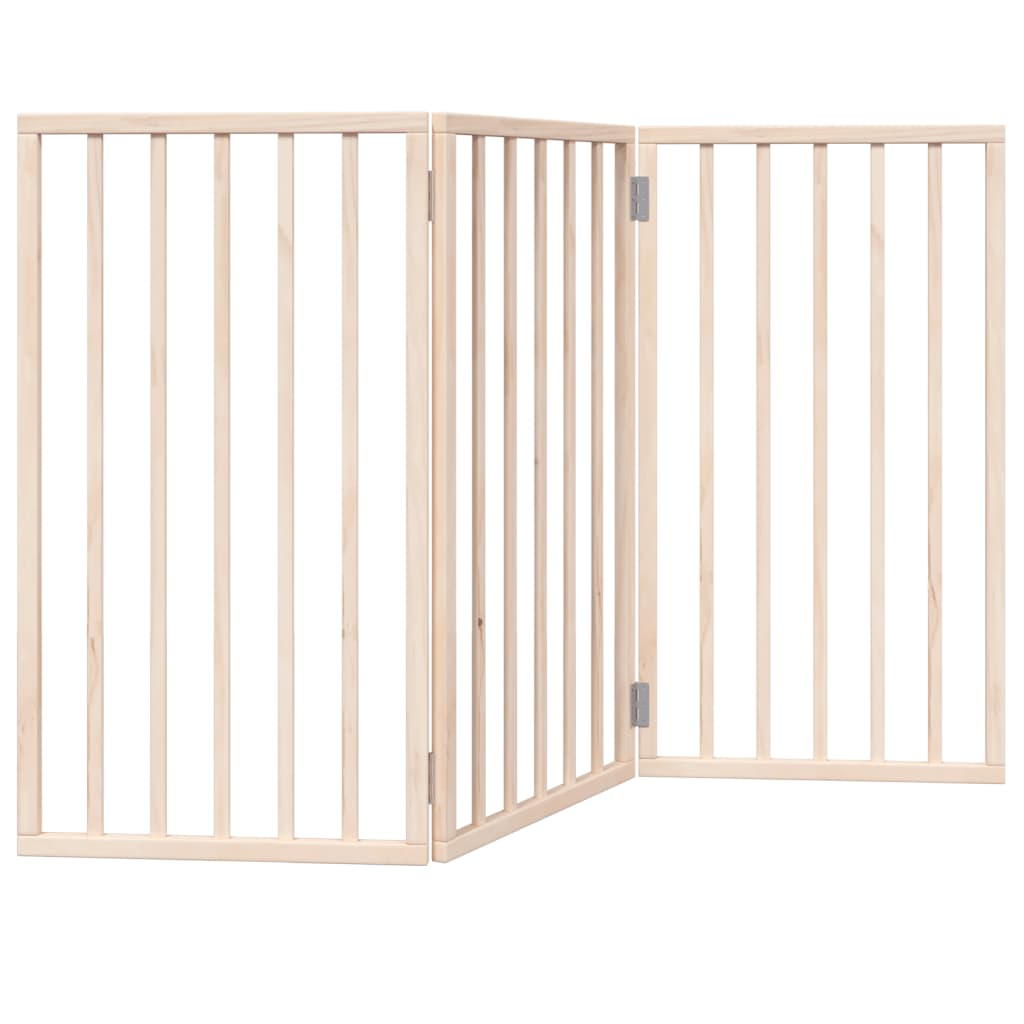 vidaXL Dog Gate Foldable 3 Panels 150 cm Poplar Wood 6