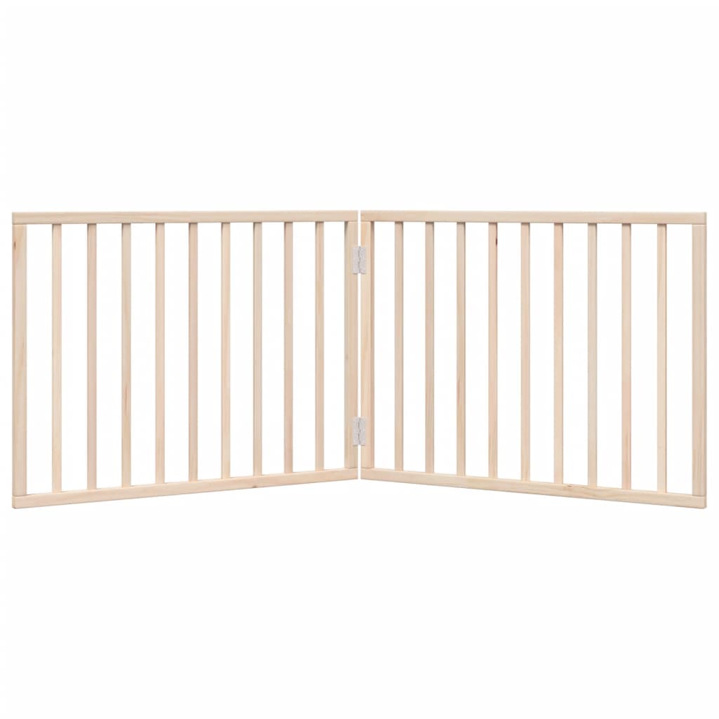 vidaXL Dog Gate Foldable 2 Panels 160 cm Poplar Wood 4