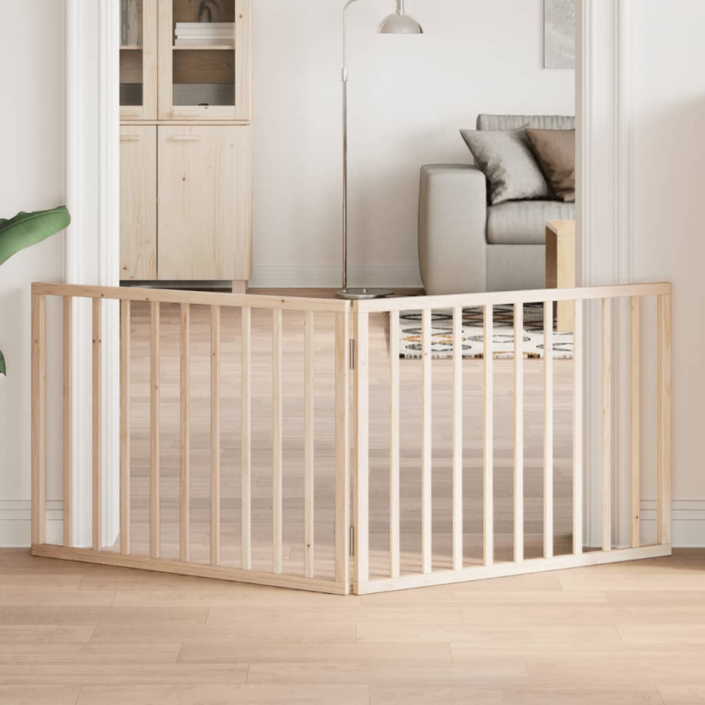 vidaXL Dog Gate Foldable 2 Panels 160 cm Poplar Wood 1