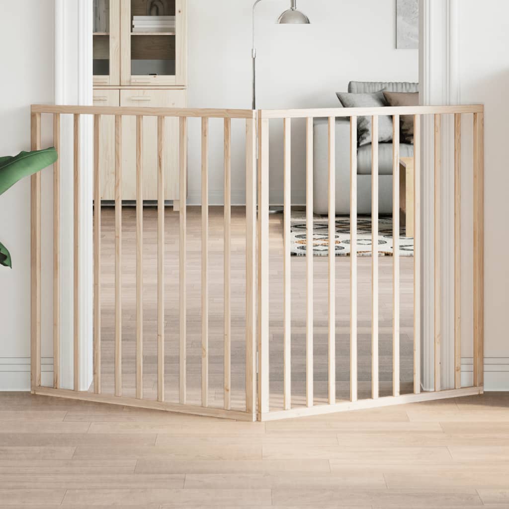 vidaXL Dog Gate Foldable 2 Panels 160 cm Poplar Wood 1