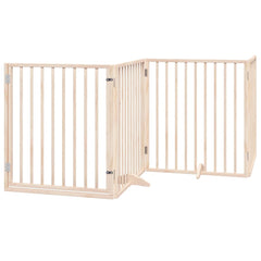 vidaXL Dog Gate with Door Foldable 4 Panels 320 cm Poplar Wood 2