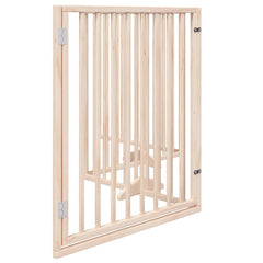 vidaXL Dog Gate with Door Foldable 4 Panels 320 cm Poplar Wood 5