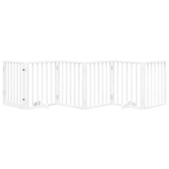 vidaXL Dog Gate with Door Foldable 6 Panels White 300 cm Poplar Wood 3