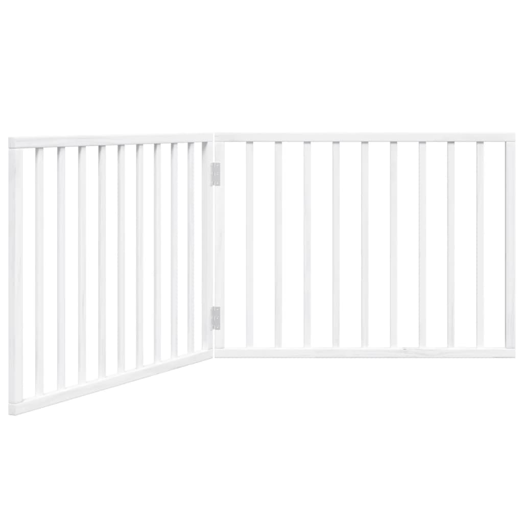 vidaXL Dog Gate Foldable 2 Panels White 160 cm Poplar Wood 2