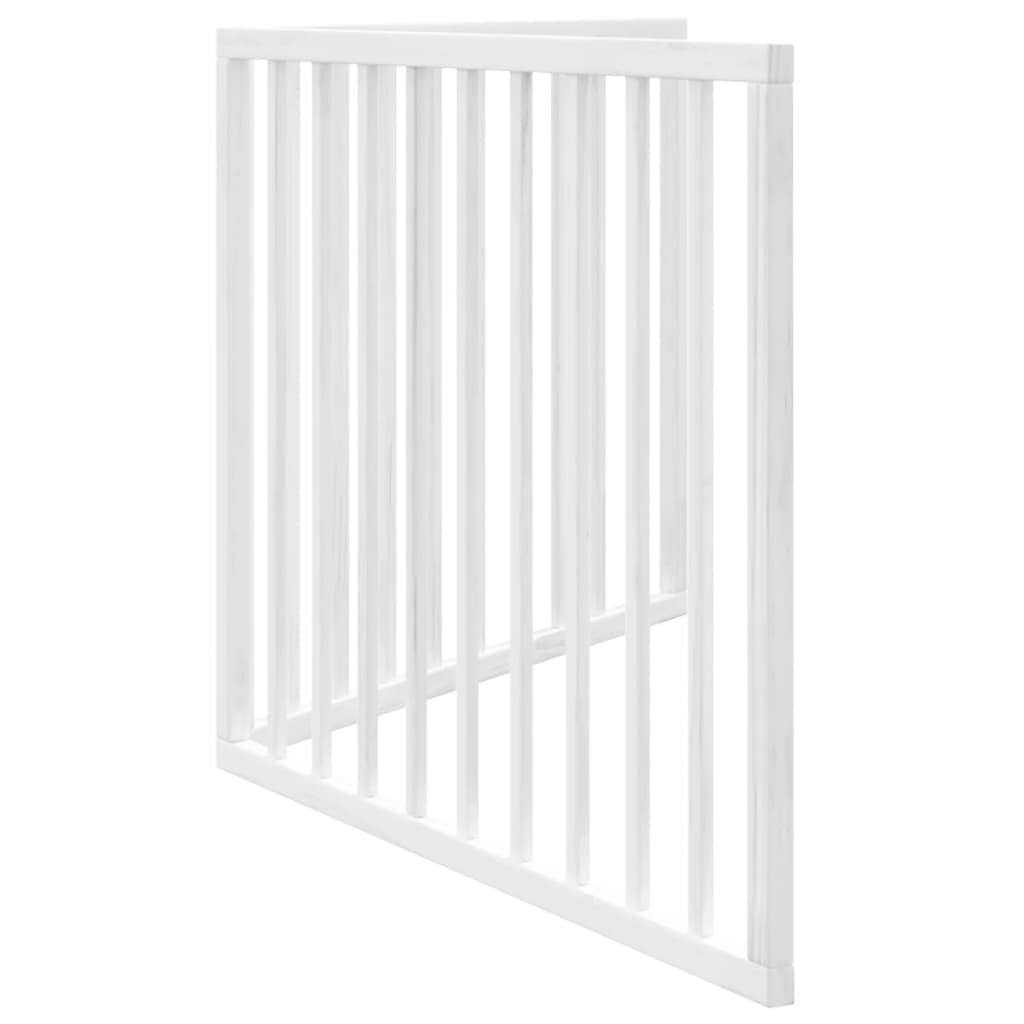 vidaXL Dog Gate Foldable 2 Panels White 160 cm Poplar Wood 5