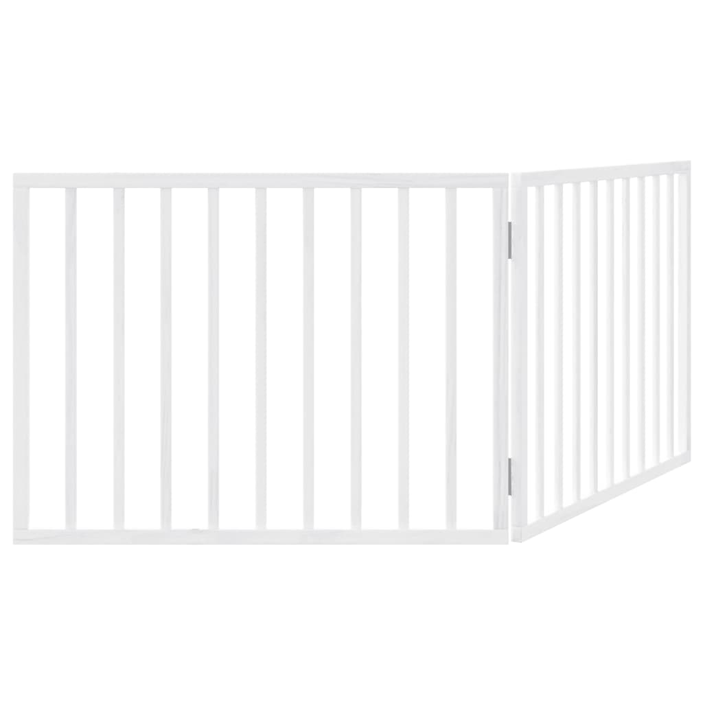 vidaXL Dog Gate Foldable 2 Panels White 160 cm Poplar Wood 6
