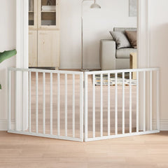 vidaXL Dog Gate Foldable 2 Panels White 160 cm Poplar Wood 1