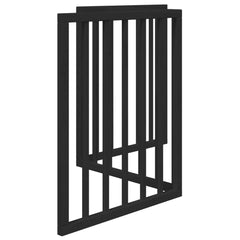 vidaXL Dog Gate Foldable 3 Panels Black 150 cm Poplar Wood 5