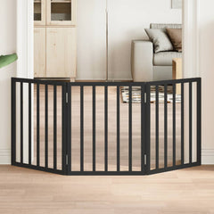 vidaXL Dog Gate Foldable 3 Panels Black 150 cm Poplar Wood 1