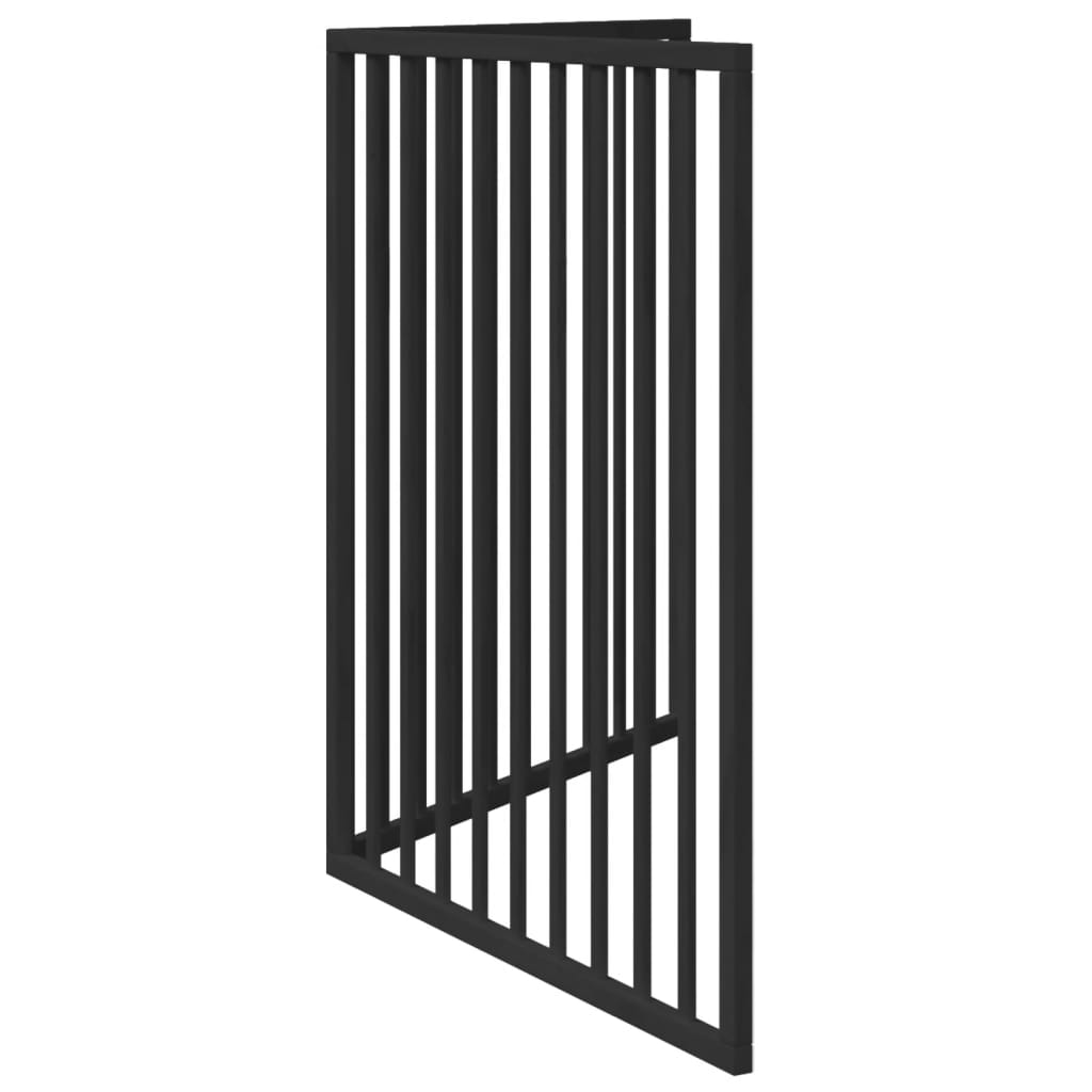 vidaXL Dog Gate Foldable 2 Panels Black 160 cm Poplar Wood 5