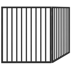 vidaXL Dog Gate Foldable 2 Panels Black 160 cm Poplar Wood 6