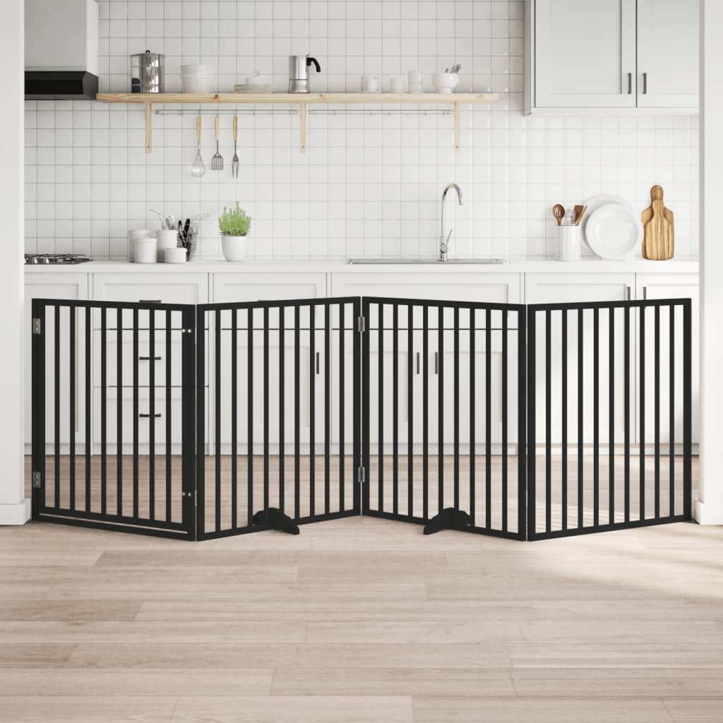 vidaXL Dog Gate Foldable Panels 160 cm Poplar Wood Width 80 cm