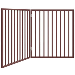 vidaXL Dog Gate Foldable 2 Panels Brown 160 cm Poplar Wood 2