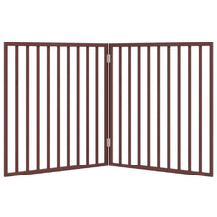vidaXL Dog Gate Foldable 2 Panels Brown 160 cm Poplar Wood 4