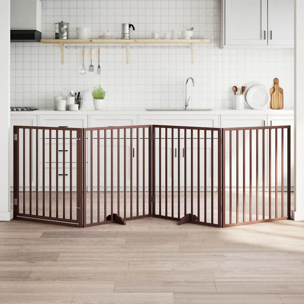 vidaXL Dog Gate Foldable Panels 160 cm Poplar Wood Width 80 cm