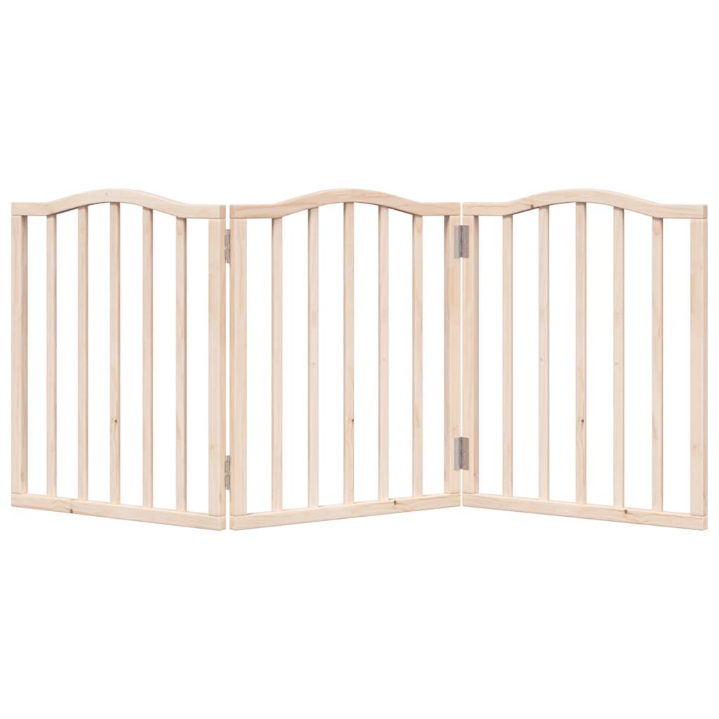 vidaXL Dog Gate Foldable 3 Panels 150 cm Poplar Wood 4