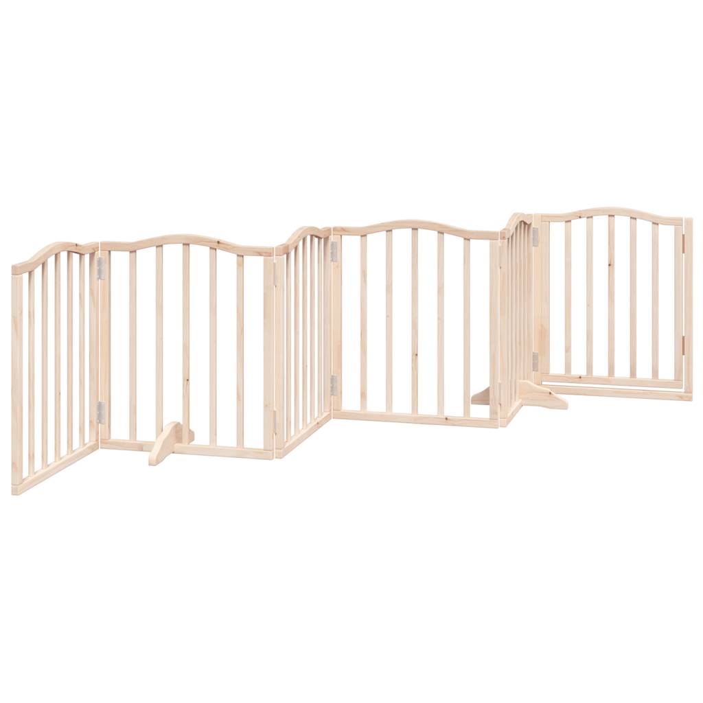 vidaXL Dog Gate with Door Foldable 6 Panels 300 cm Poplar Wood 6