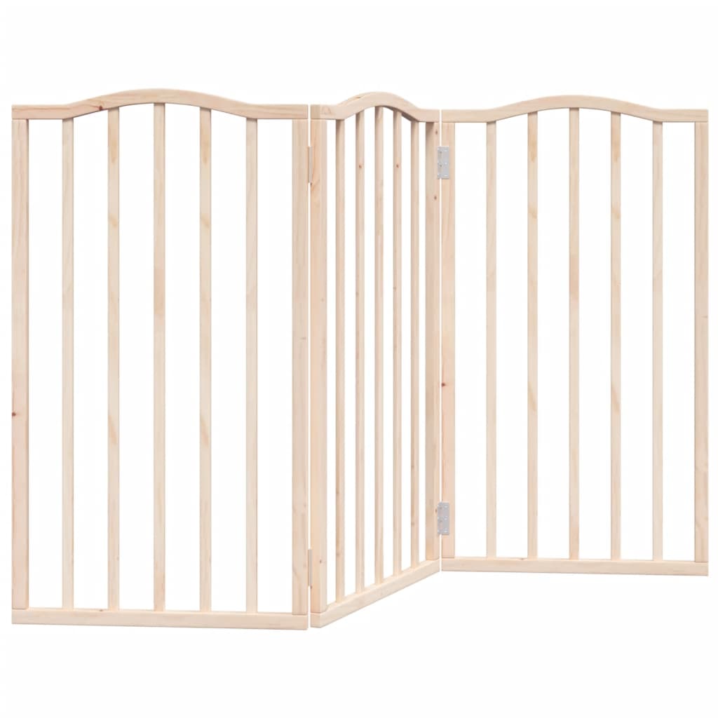 vidaXL Dog Gate Foldable 3 Panels 150 cm Poplar Wood 2