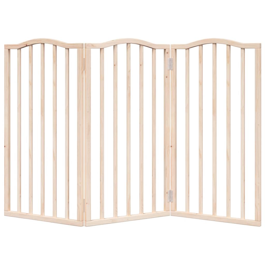 vidaXL Dog Gate Foldable 3 Panels 150 cm Poplar Wood 4