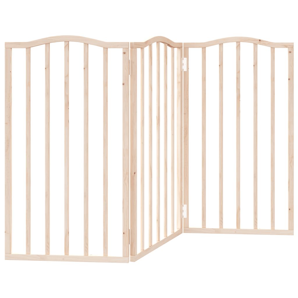 vidaXL Dog Gate Foldable 3 Panels 150 cm Poplar Wood 6