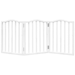 vidaXL Dog Gate Foldable 3 Panels White 150 cm Poplar Wood 4