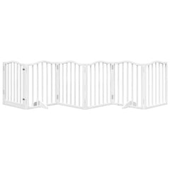 vidaXL Dog Gate with Door Foldable 6 Panels White 300 cm Poplar Wood 3