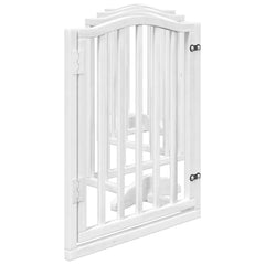 vidaXL Dog Gate with Door Foldable 6 Panels White 300 cm Poplar Wood 5