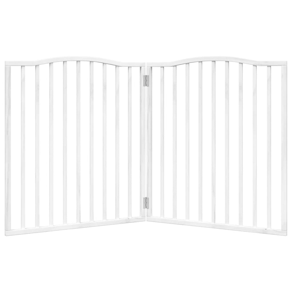 vidaXL Dog Gate Foldable 2 Panels White 160 cm Poplar Wood 4