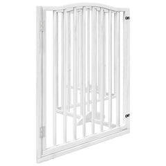 vidaXL Dog Gate with Door Foldable 4 Panels White 320 cm Poplar Wood 5