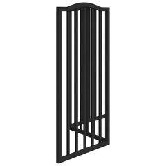 vidaXL Dog Gate Foldable 3 Panels Black 150 cm Poplar Wood 5
