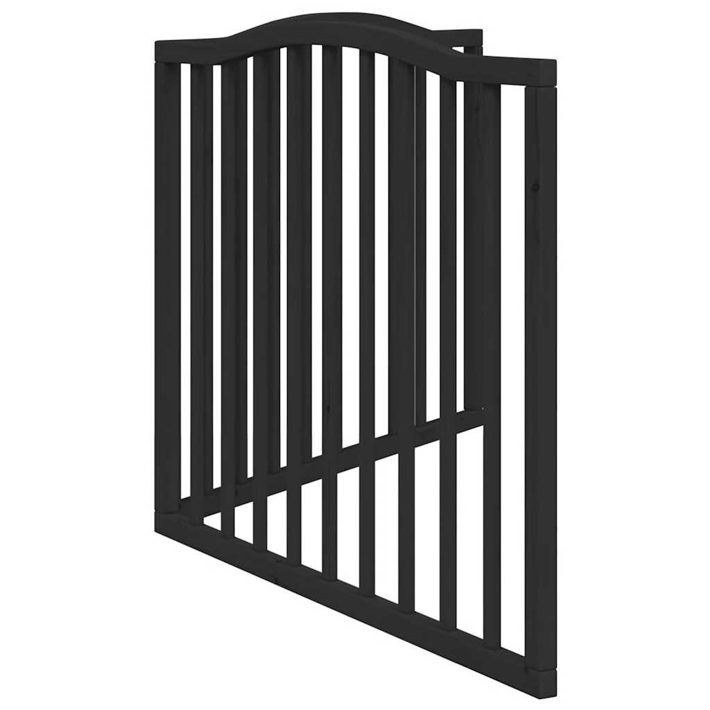 vidaXL Dog Gate Foldable 2 Panels Black 160 cm Poplar Wood 4