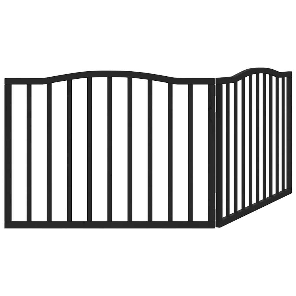 vidaXL Dog Gate Foldable 2 Panels Black 160 cm Poplar Wood 5