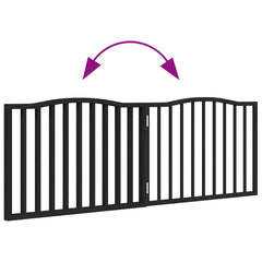 vidaXL Dog Gate Foldable 2 Panels Black 160 cm Poplar Wood 6