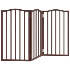 vidaXL Dog Gate Foldable 3 Panels Brown Oak 150 cm Poplar Wood 2