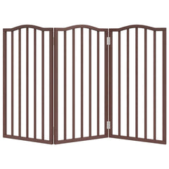 vidaXL Dog Gate Foldable 3 Panels Brown Oak 150 cm Poplar Wood 4