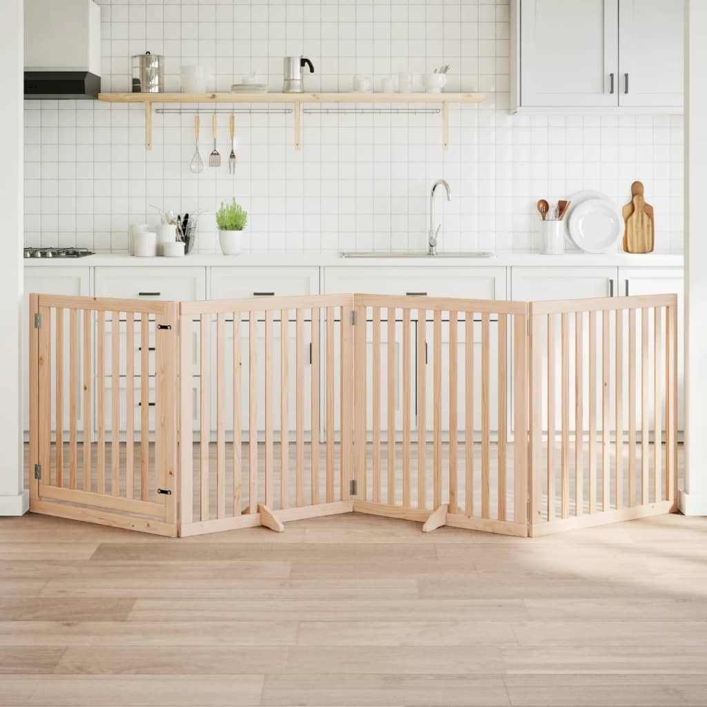 vidaXL Dog Gate Foldable Panels 160 cm Poplar Wood Width 80 cm