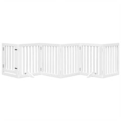 vidaXL Dog Gate with Door Foldable 6 Panels White 300 cm Poplar Wood 3