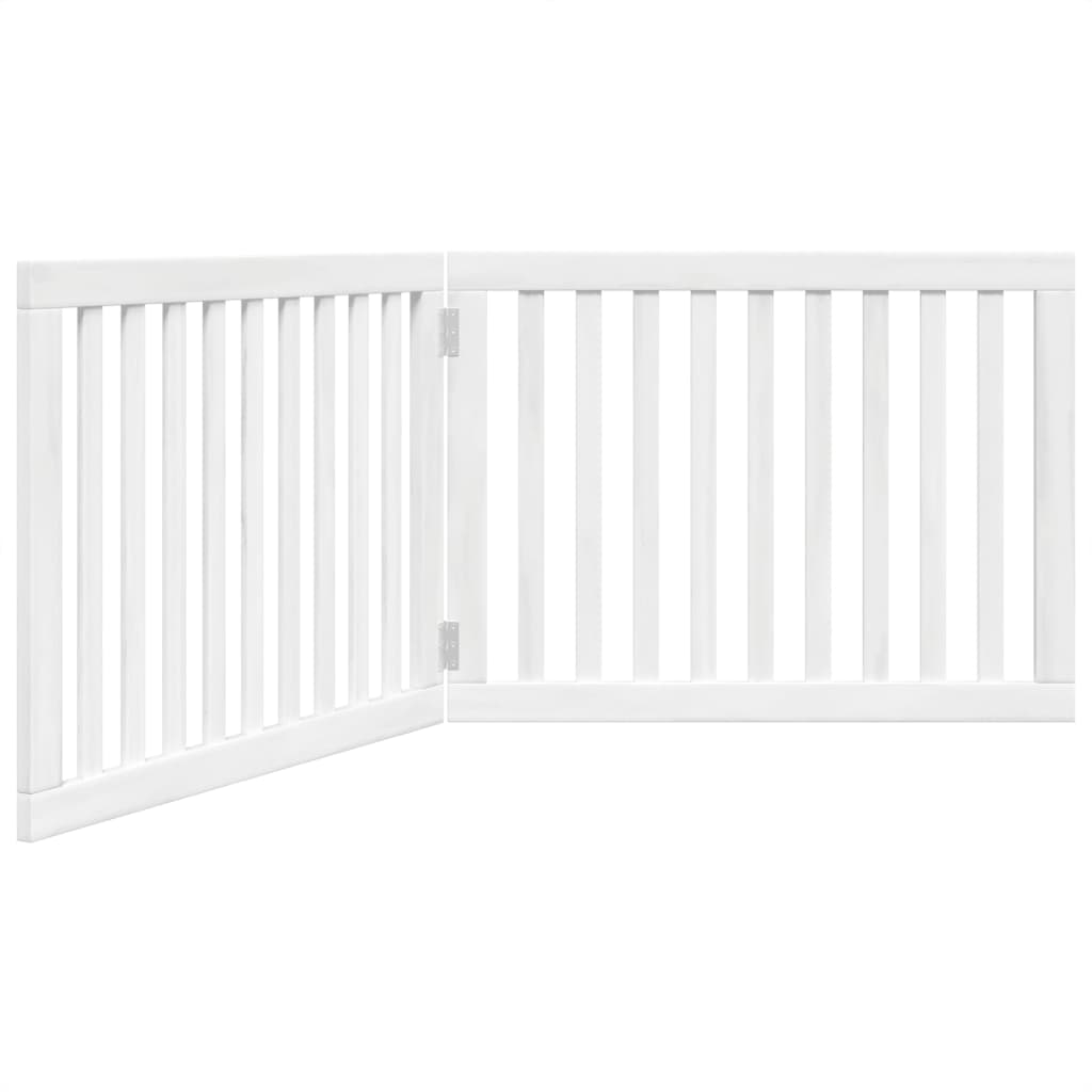 vidaXL Dog Gate Foldable 2 Panels White 160 cm Poplar Wood 2