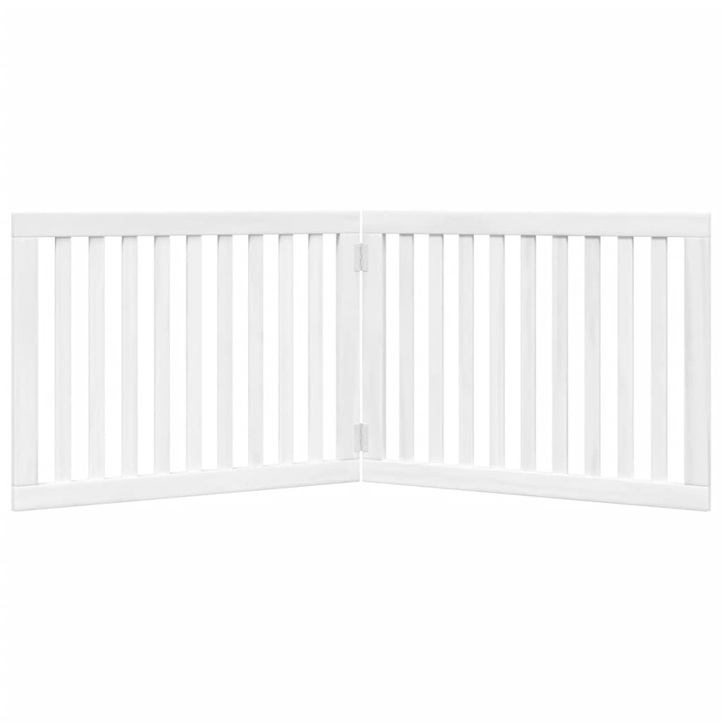 vidaXL Dog Gate Foldable 2 Panels White 160 cm Poplar Wood 4