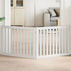 vidaXL Dog Gate Foldable 2 Panels White 160 cm Poplar Wood 1