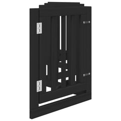 vidaXL Dog Gate with Door Foldable 6 Panels Black 300 cm Poplar Wood 5
