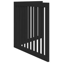 vidaXL Dog Gate Foldable 2 Panels Black 160 cm Poplar Wood 5