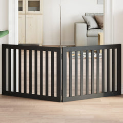 vidaXL Dog Gate Foldable 2 Panels Black 160 cm Poplar Wood 1