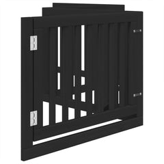 vidaXL Dog Gate with Door Foldable 4 Panels Black 320 cm Poplar Wood 5