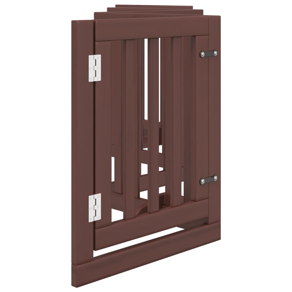 vidaXL Dog Gate with Door Foldable 6 Panels Brown 300 cm Poplar Wood 5
