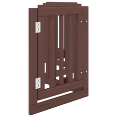 vidaXL Dog Gate with Door Foldable 6 Panels Brown 300 cm Poplar Wood 5