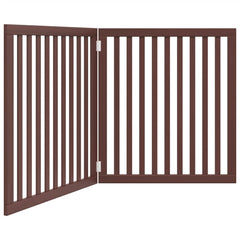 vidaXL Dog Gate Foldable 2 Panels Brown 160 cm Poplar Wood 2