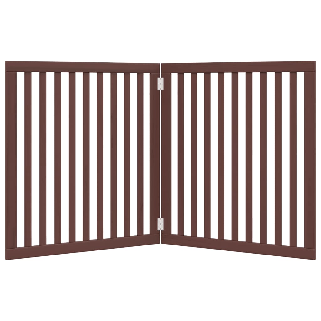 vidaXL Dog Gate Foldable 2 Panels Brown 160 cm Poplar Wood 4