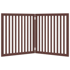 vidaXL Dog Gate Foldable 2 Panels Brown 160 cm Poplar Wood 4