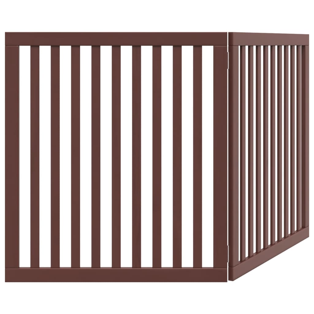 vidaXL Dog Gate Foldable 2 Panels Brown 160 cm Poplar Wood 6